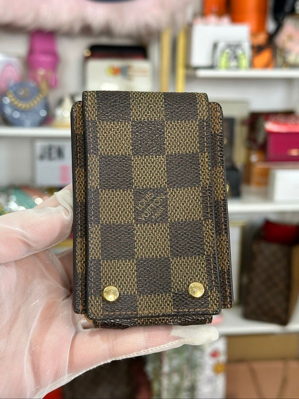 Louis Vuitton Monogram Canvas Leather Damier Ebene IPad Case